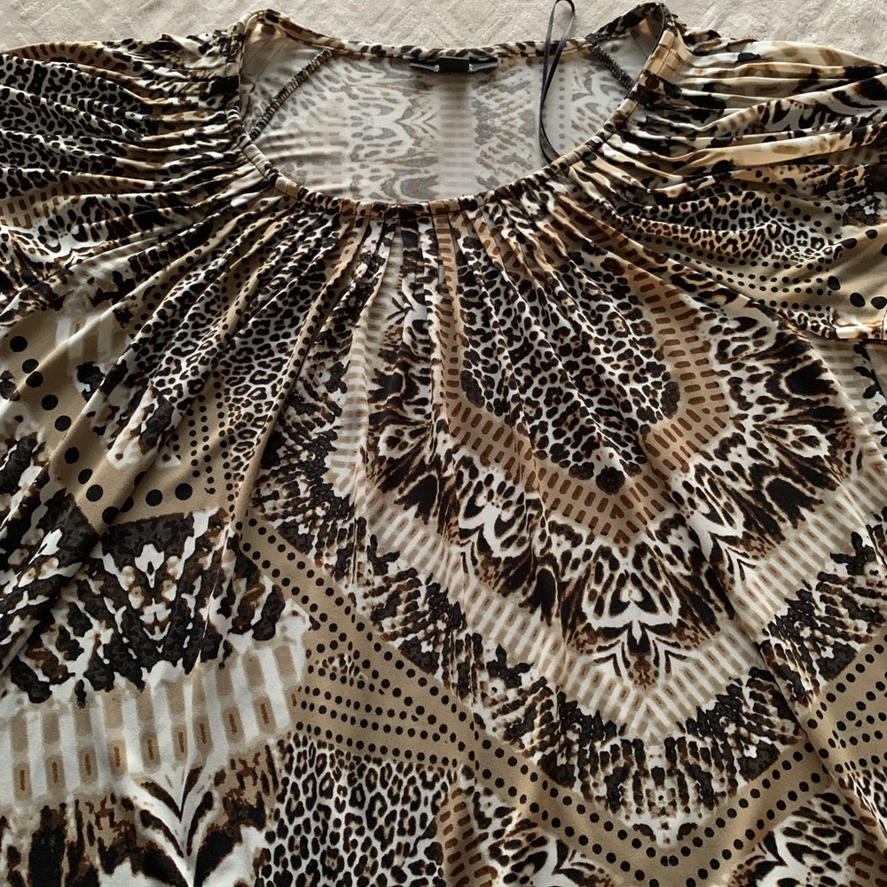 Style & Co. Animal Print Blouse in Brown and Black